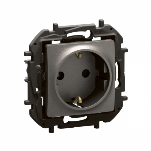 LEGRAND - NOWE NILOE - GNIAZDO SCHUKO 2P+Z ZACISKI ŚRUBOWE 16A - 250 V~ STALOWE - NP3121MG