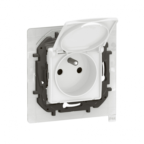 LEGRAND - NOWE NILOE - GN 2P+Z Z PRZESŁONĄ IP44 ZACISKI AUTOMATYCZNE 16A-250V~ BIAŁE - NP3108WH