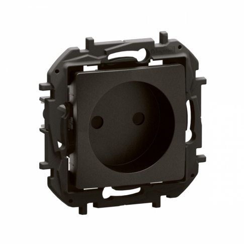 LEGRAND - NOWE NILOE - GNIAZDO SCHUKO 2P Z PRZESŁONĄ, ZACISKI ŚRUBOWE 16A -250V~  CZARNE - NP3199BK