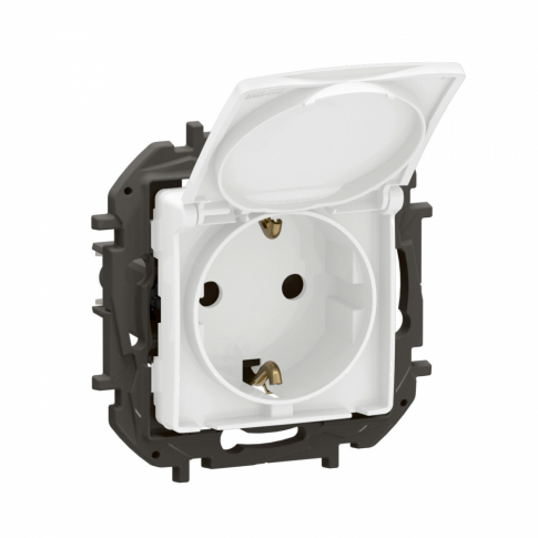 LEGRAND - NOWE NILOE - GN SCH 2P+Z Z PRZESŁONĄ I KLAPKĄ ZAC ŚRUBOWE 16A - 250 V~BIAŁE - NP3129WH
