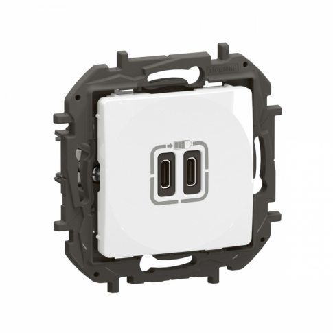 LEGRAND - NOWE NILOE - GNIAZDO 2 X USB TYP C+C - 3 A BIAŁE - NP3404WH