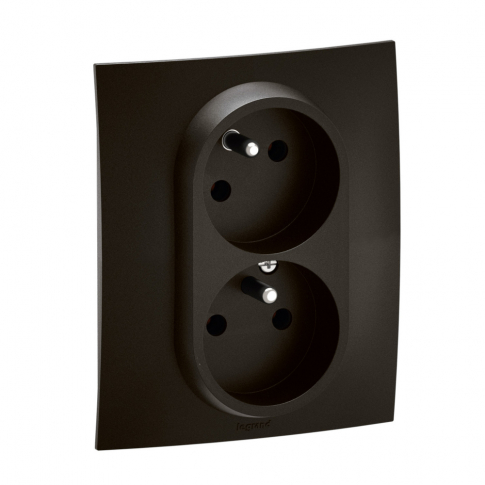 LEGRAND - NOWE NILOE - GN 2X2P+Z CZESKIEBEZ PRZEESŁONY ZACISKI ŚRUBOWE 16A-250V~ CZARNE - NP3113BK