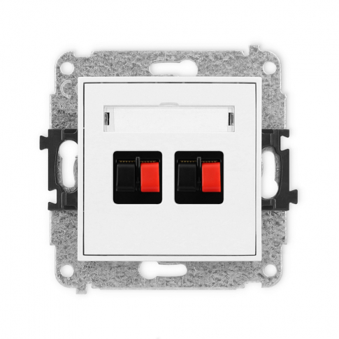 KARLIK - Mechanizm gniazda głośnikowego podwójnego podtynkowy IP 20 MINI biały - MGG-2