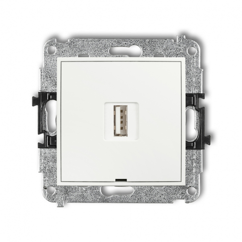 KARLIK - ŁADOWARKA POJEDYŃCZA USB A, 10W MAX 5V, 2A IP 20, 230V~ BIAŁY MINI - MCUSBBO-3