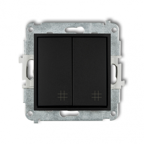 KARLIK - ŁĄCZNIK KRZYŻOWY PODWÓJNY IP 20 10AX 250V~ CZARNY MAT MINI  - 12MWP-66