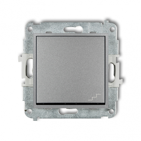 KARLIK - Mechanizm łącznika schodowego podtynkowy IP 20 / IP 44, 10AX 250V~ ICON srebrny metalik - 7IWP-3