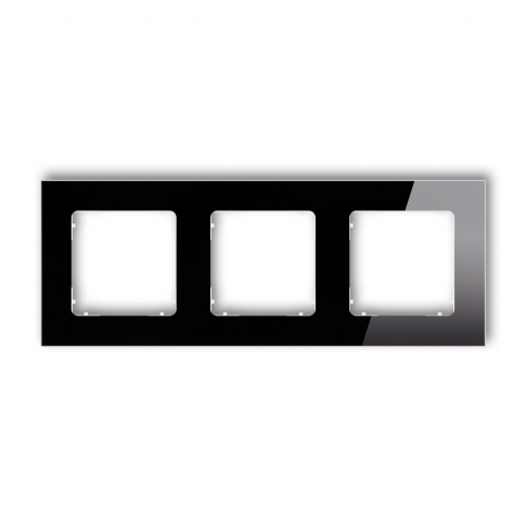 KARLIK - Ramka uniwersalna potrójna kwadratowa - efekt szkła (ramka: czarna; spód: biały) podtynkowy IP 20 ICON czarny - 12-0-IRSK-3