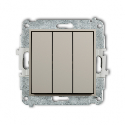 KARLIK - Mechanizm łącznika potrójnego podtynkowy IP 20, 10AX 250V~ ICON taupe - 60IWP-7