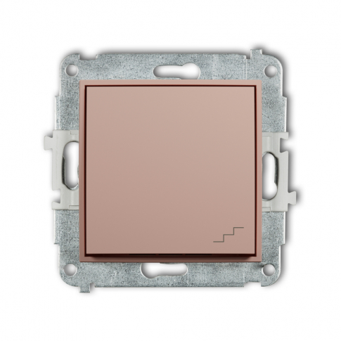 KARLIK - Mechanizm łącznika schodowego podtynkowy IP 20 / IP 44, 10AX 250V~ ICON łososiowy - 62IWP-3