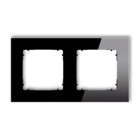 KARLIK - Ramka uniwersalna podwójna kwadratowa - efekt szkła (ramka: czarna; spód: czarny) podtynkowy IP 20 ICON czarny - 12-12-IRSK-2