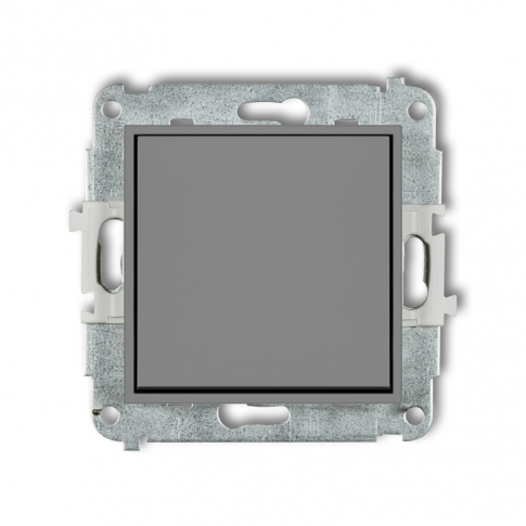 KARLIK - Mechanizm łącznika jednobiegunowego podtynkowy IP 20 / IP 44, 10AX 250V~ ICON szary mat - 27IWP-1
