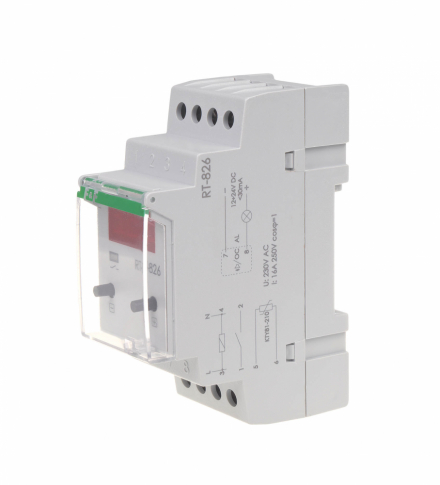 F&F - Cyfrowy regulator temperatury -25-130°C z LCD - montaż DIN styk: 1NO 230V AC, bez sondy temp. - RT-826