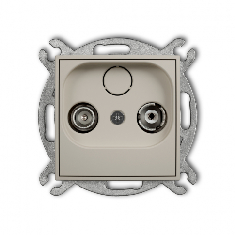 KARLIK - Mechanizm gniazda abonenckiego RTV końcowego 2dB podtynkowy IP 20 MINI taupe - 60MG2K