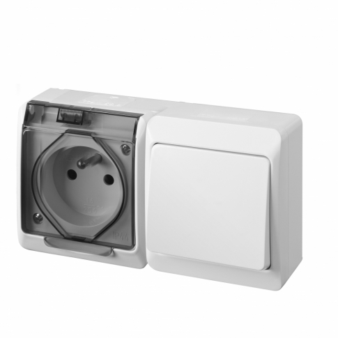 ELEKTRO-PLAST NASIELSK - GNIAZDO N/T POJEDYŃCZE Z UZIEMIENIEM D+ ŁĄCZNIK 1-BIEGUNOWY B HERMES - 0327-11