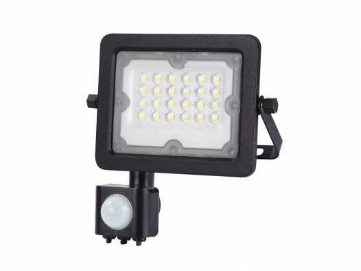 BESTSERVICE - NAŚWIETLACZ LED GALAXI 20W 2200LM 4000K IP65 CZARNY Z CZUJNIKIEM - LFL220S
