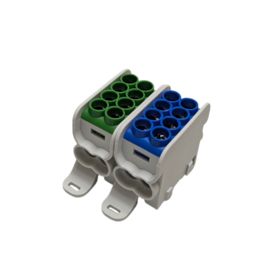 MOREK - Blok dystrybucyjny - rozdzielczy HLAK 25 2P niebieski, zielony 2xAl/Cu 25mm2+16mm2 1000VAC/1500VDC  - MAG2251BG0