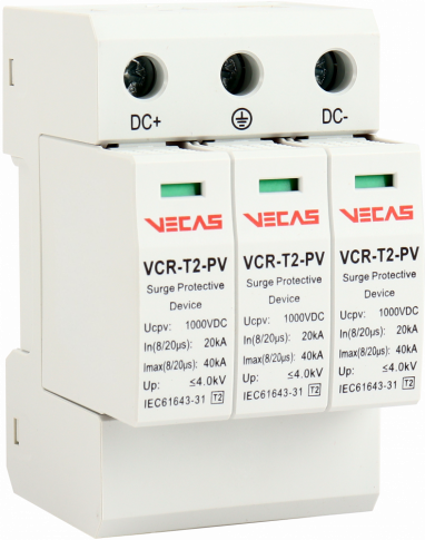 KKLN - Ogranicznik przepięć PV T2 (C) 1000V DC 20kA 4,0kV 3P - VCS-VCR-T2-PV-3P