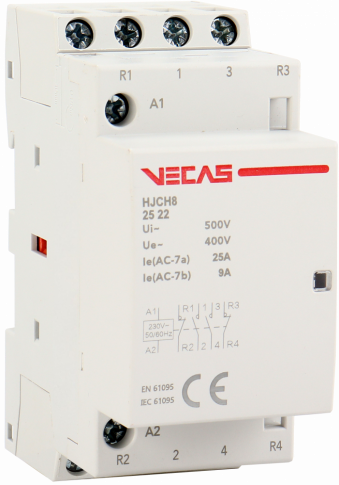 KKLN - Stycznik modułowy 25A 2NO+2NC 230V AC - VCS-HJCH8-25-22-230