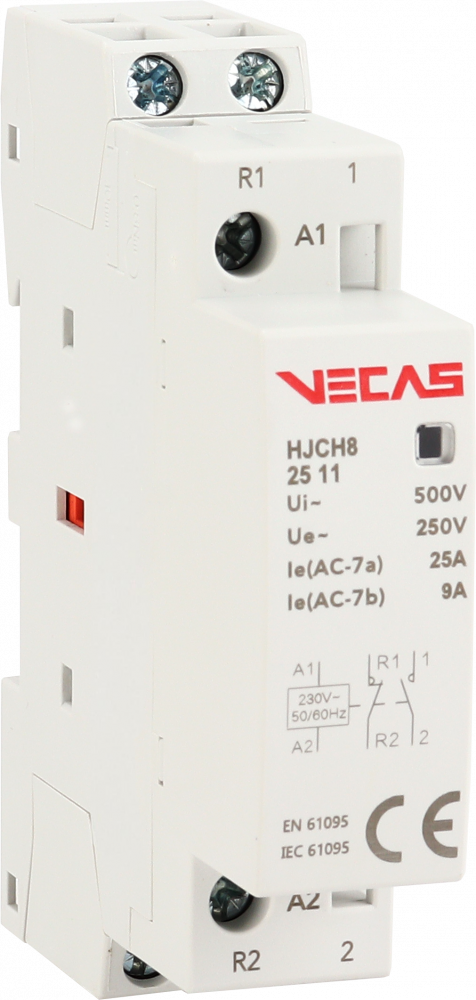 KKLN - Stycznik modułowy 25A 1NO+1NC 230V AC - VCS-HJCH8-25-11-230