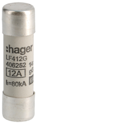 HAGER - WKŁADKA BEZPIECZNIKOWA 14X51MM 12A GG ZWŁOCZNA - LF412G