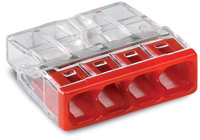 WAGO - SZYBKOZŁĄCZKA 4X0,5-2,5MM2 COMPACT TRANSPARENTNA WAGO  - 2273-204