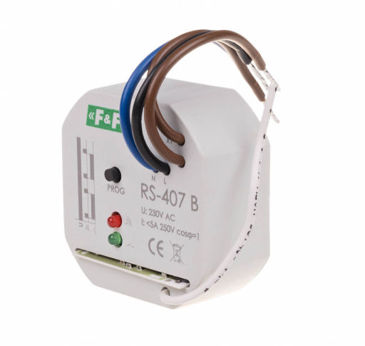 F&F - Odbiornik bistabilny; 230V 5A; ; montaż w puszce O60 RS-407 B - RS-407B