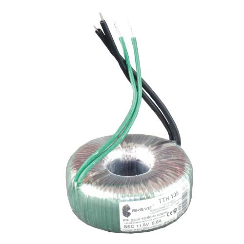 BREVE - TRANSFORMATOR TOROIDALNY DO ŻARÓWEK HALOGENOWYCH Z BEZPIECZNIKIEM TTH 105VA 230/11,5V - 17112-9502