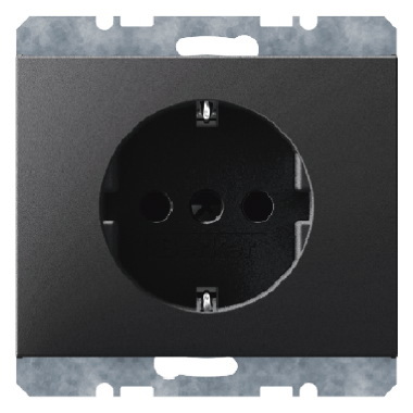 HAGER - GNIAZDO SCHUKO ANTRACYT MAT LAKIEROWANY K.1 - 47157006