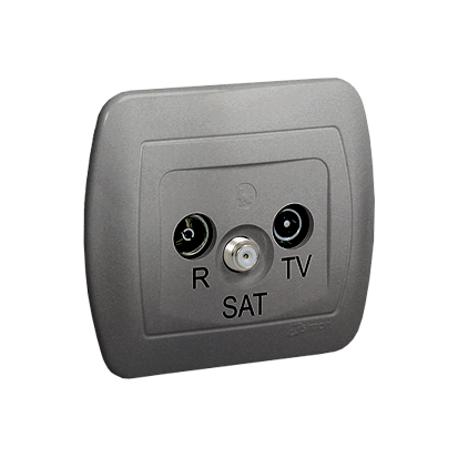 KONTAKT SIMON - Gniazdo antenowe R-TV-SAT przelotowe; aluminiowy - AASP/26