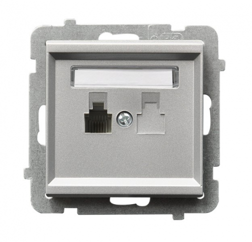 OSPEL - GNIAZDO TELEFONICZNE POJEDYNCZE MODUŁ ALUMINIUM SONATA - GPT-1R/m/38