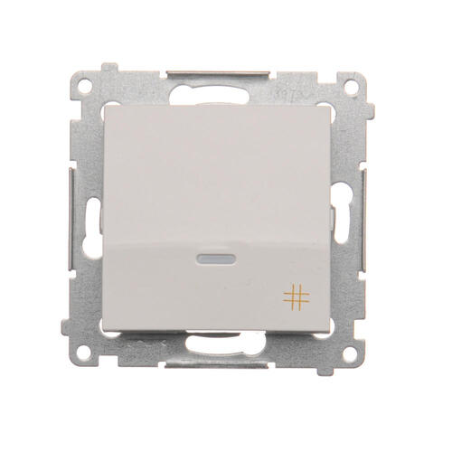 KONTAKT SIMON - Łącznik krzyżowy z podświetleniem LED (moduł) 10AX, 250V~, szybkozłącza; biały - DW7L.01/11
