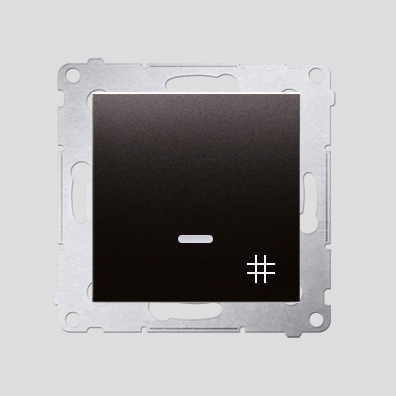 KONTAKT SIMON - Łącznik krzyżowy z podświetleniem LED (moduł) 10AX, 250V~, szybkozłącza; antracyt - DW7L.01/48