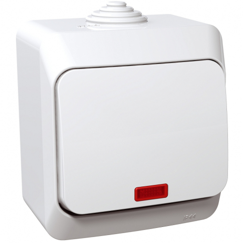 SCHNEIDER ELECTRIC - ŁĄCZNIK 1-BIEGUNOWY Z PODŚWIETLENIEM IP44 BIAŁY CEDAR PLUS - WDE000514