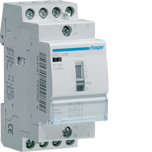 HAGER - PRZEKAŹNIK INSTALACYJNY 230VAC 2NO+2NC 16A - ERC418
