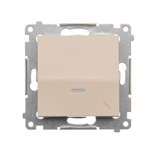 KONTAKT SIMON - Łącznik schodowy z podświetleniem LED (moduł) 10AX, 250V~, szybkozłącza; kremowy - DW6L.01/41