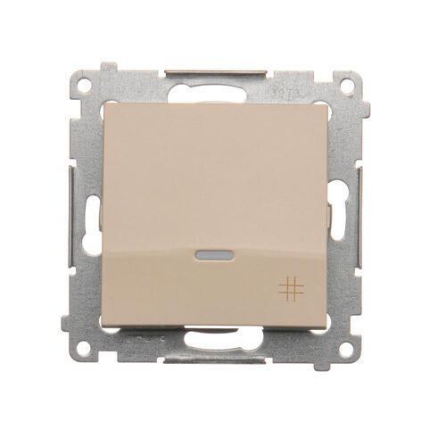 KONTAKT SIMON - Łącznik krzyżowy z podświetleniem LED (moduł) 10AX, 250V~, szybkozłącza; kremowy - DW7L.01/41