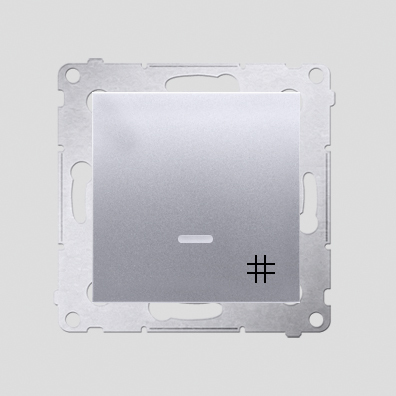 KONTAKT SIMON - ŁĄCZNIK KRZYŻOWY Z PODŚWIETLENIEM LED ZACISKI AUTOMATYCZNE 10AX 250V SREBRNY MAT SIMON 54 - DW7L.01/43