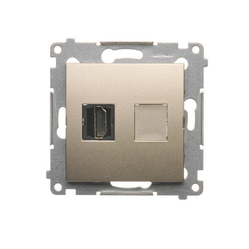 KONTAKT SIMON - Gniazdo HDMI (moduł); złoty mat - DGHDMI.01/44