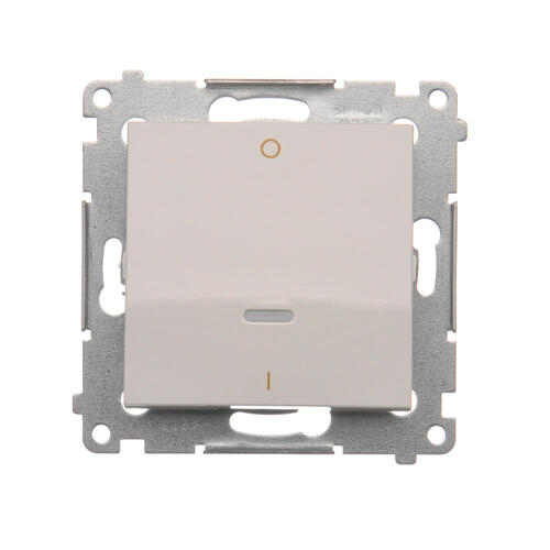 KONTAKT SIMON - Łącznik dwubiegunowy z podświetleniem LED (moduł) 10AX, 250V~, szybkozłącza; biały - DW2L.01/11