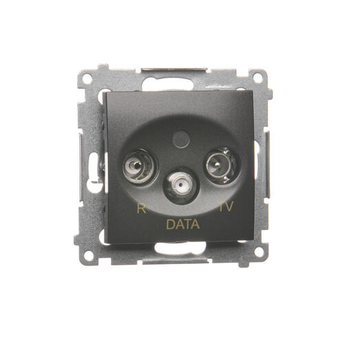 KONTAKT SIMON - Gniazdo R-TV-DATA (moduł); antracyt - DAD.01/48