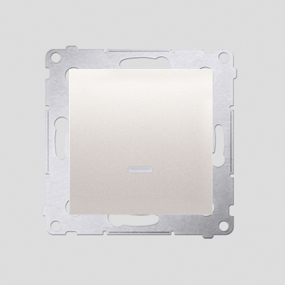 KONTAKT SIMON - Łącznik jednobiegunowy z podświetleniem LED (moduł) 10AX, 250V~, szybkozłącza; kremowy - DW1L.01/41