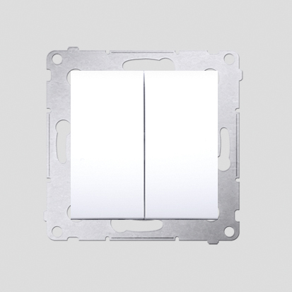 KONTAKT SIMON - Łącznik świecznikowy do wersji IP44 (moduł) 10AX, 250V~, szybkozłącza; biały   *Posiada wkładkę uszczelniającą pod klawisze DU1W - DW5B.01/11