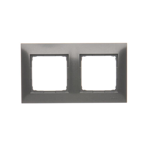 KONTAKT SIMON - Ramka 2-krotna PREMIUM do puszek karton-gips IP20 / IP44; antracyt - DRK2/48