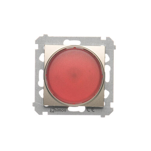 KONTAKT SIMON - Sygnalizator świetlny LED – światło czerwone (moduł) 230V~; złoty mat - DSS2.01/44