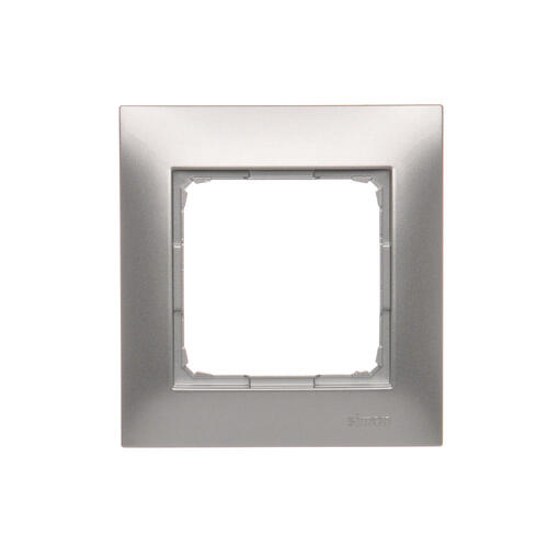 KONTAKT SIMON - Ramka 1-krotna PREMIUM do puszek karton-gips IP20 / IP44; srebrny mat - DRK1/43