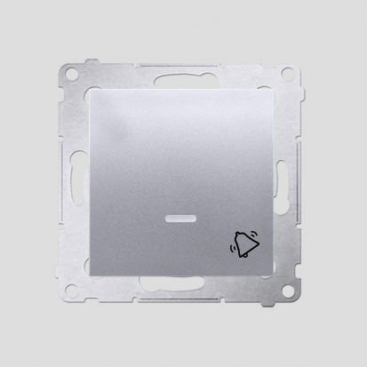 KONTAKT SIMON - Przycisk „dzwonek” z podświetleniem LED (moduł) 10AX, 250V~, szybkozłącza; srebrny mat - DD1L.01/43