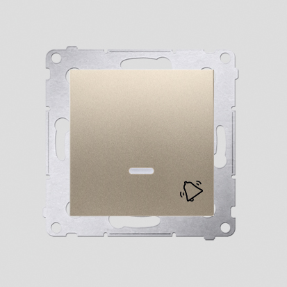 KONTAKT SIMON - Przycisk „dzwonek” z podświetleniem LED (moduł) 10AX, 250V~, szybkozłącza; złoty mat - DD1L.01/44