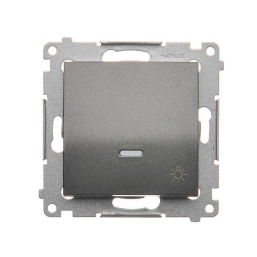 KONTAKT SIMON - Przycisk „światło” z podświetleniem LED (moduł) 10AX, 250V~, szybkozłącza; antracyt - DS1L.01/48