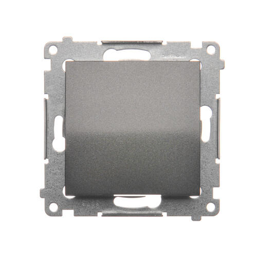 KONTAKT SIMON - ŁĄCZNIK ZWIERNY POJEDYNCZY BEZ PIKTOGRAMU ZACISKI AUTOMATYCZNE 10AX 250V ANTRACYT SIMON 54 - DP1.01/48