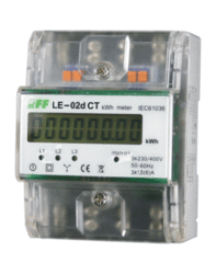 F&F - LICZNIK ENERGII ELEKTRYCZNEJ 3 BIEGUNY Z PROGRAMOWALNĄ PRZEKŁADNIĄ WYŚWIETLACZ LCD KL.1 LE-02D CT - LE-02D-CT